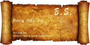 Berg Sára névjegykártya